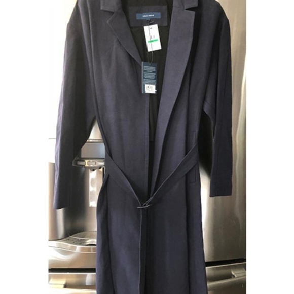 Cole Haan T10148 Women's Linen Wrap Maxi Coat NWT - Picture 2 of 6